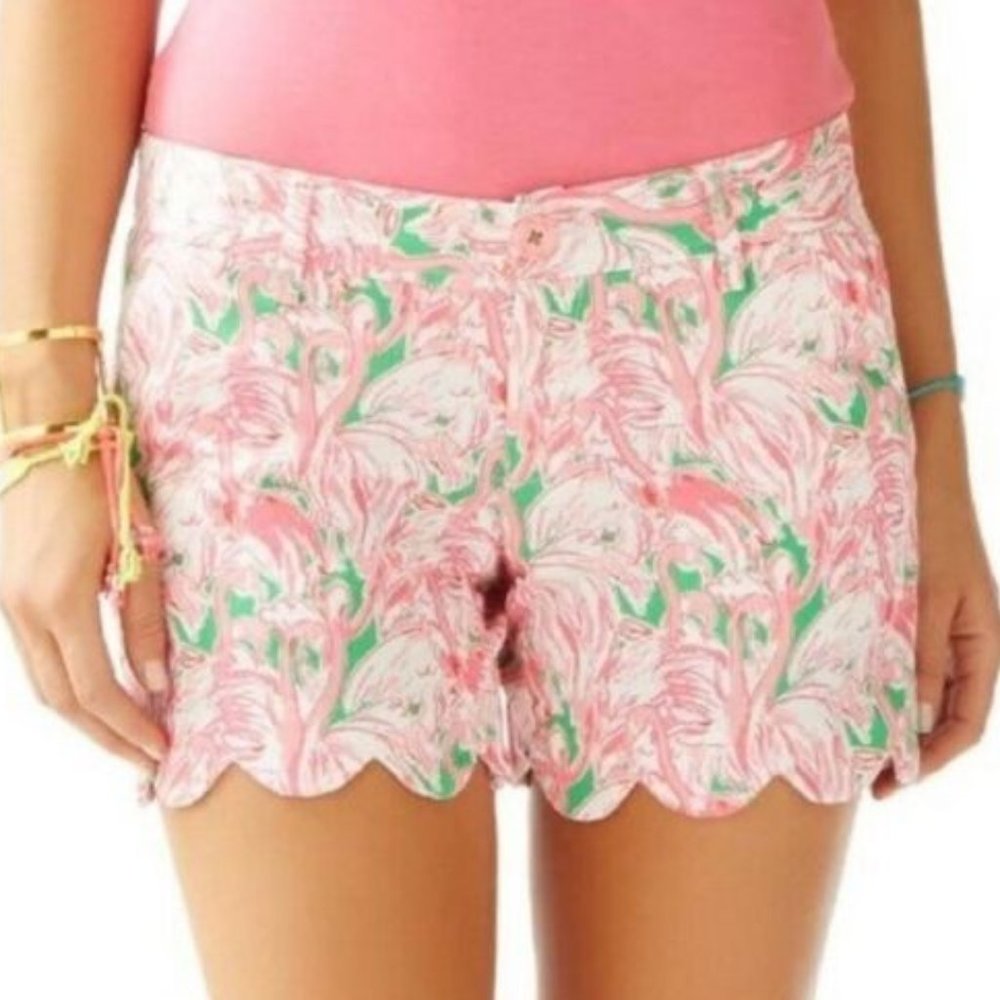 Lilly Pulitzer Buttercup Shorts PINK COLONY Flamingo Print  NWT